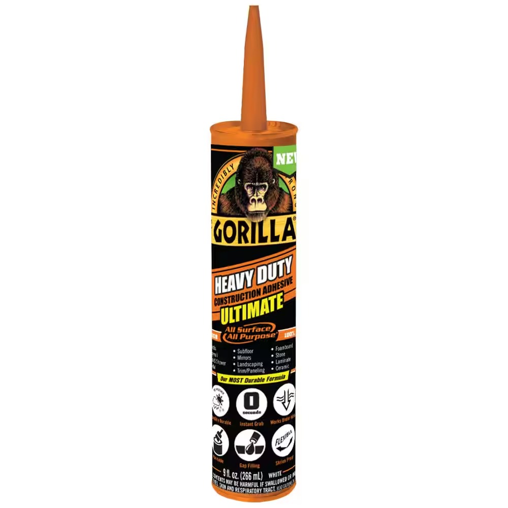 Gorilla 8008002 9 oz. Heavy Duty Construction Adhesive Ultimate (Case of 12)_11zon Gorilla 8008002 9 oz. Heavy Duty Construction Adhesive Ultimate (Case of 12)