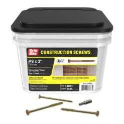 Grip-Rite 3GCS25BK #9 x 3 in. Star Drive Dual Flat Head Coarse Construction Screws 25 lb. Box