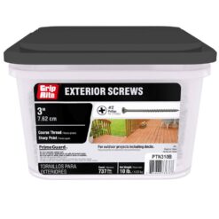 Grip-Rite PTN310B #9 x 3 in. #2 Phillips Bugle Head Coarse Thread Coated Exterior Wood Deck Screws 10 lb. Box