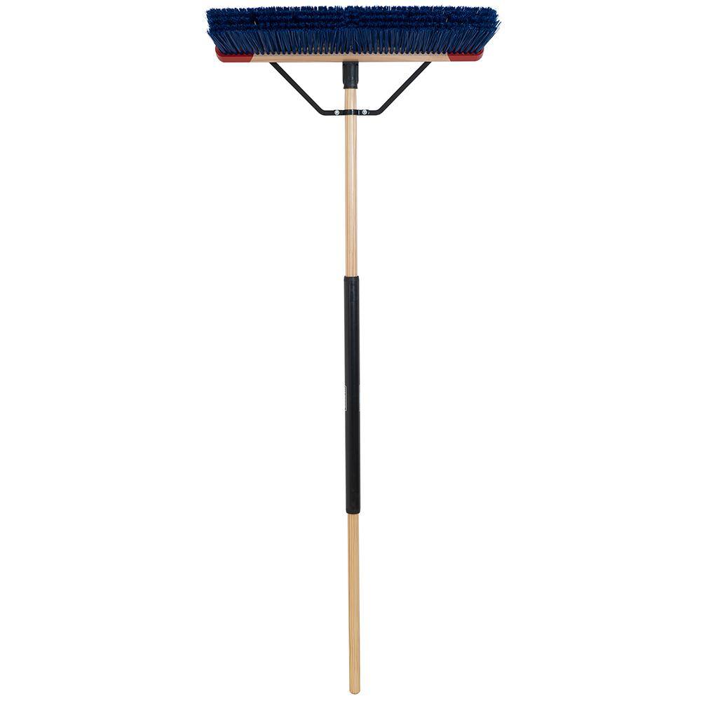 HARPER 24 in. Premium Outdoor Hardwood Steel Handle Push Broom for Dirt, Soil, Mulch, Grass and Oil Dry8