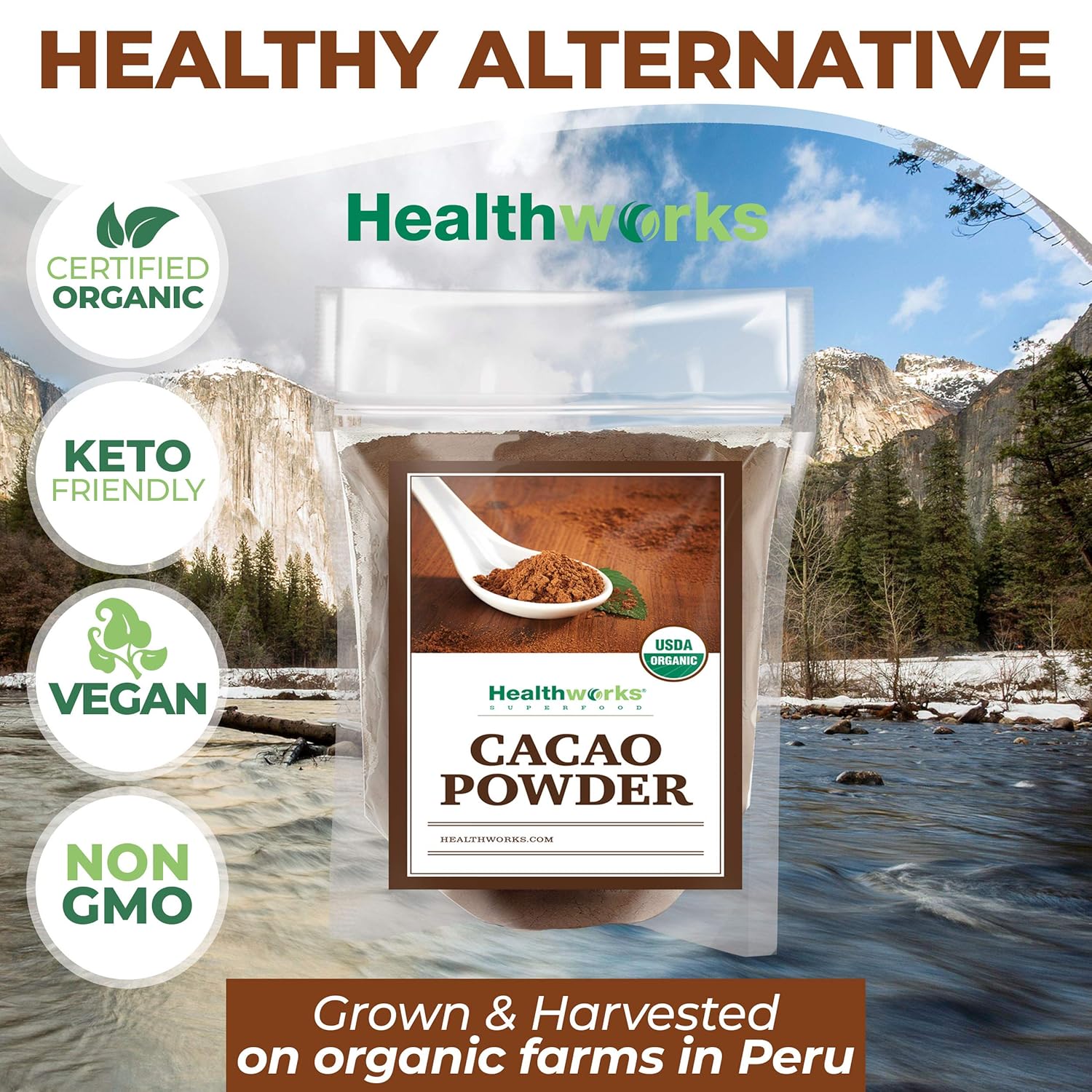 Healthworks Superfoods Organic Cacao Powder - 48 Oz 3 Lbs - Cocoa Chocolate Substitute - Rich Choclate Flavour - Sugar-Free, Keto, Vegan & Non-GMO - Peruvian Bean Nut Origin - Antioxidant Superfood7