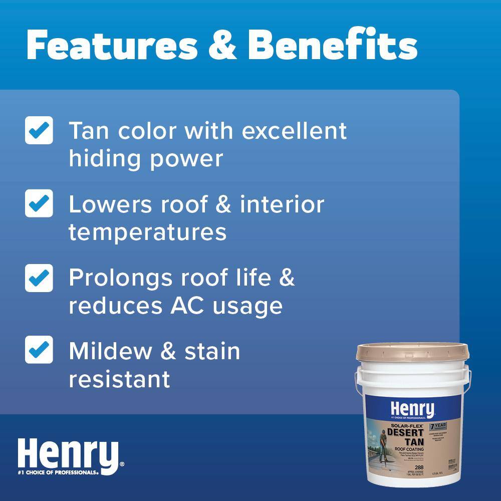Henry HE288018 288 Solar-Flex Desert Tan Acrylic Elastomeric Reflective Roof Coating 4.75 gal.1