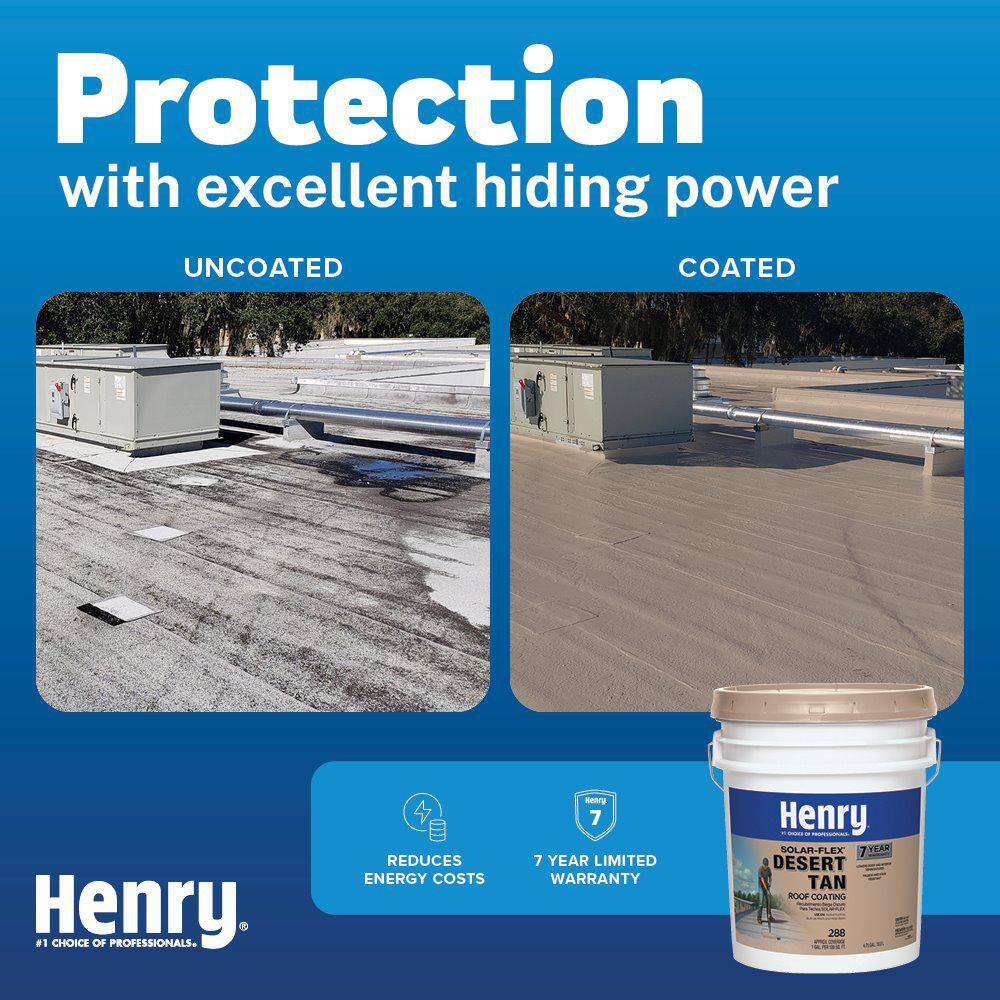 Henry HE288018 288 Solar-Flex Desert Tan Acrylic Elastomeric Reflective Roof Coating 4.75 gal.11