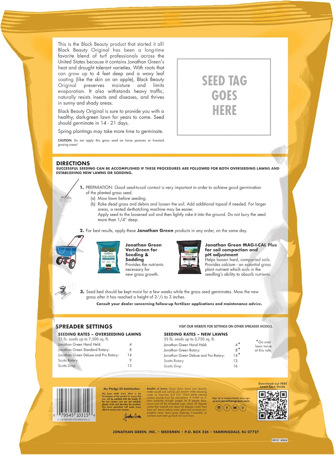 Jonathan Green 10315 Black Beauty Grass Seed Mix, 25-Pound1