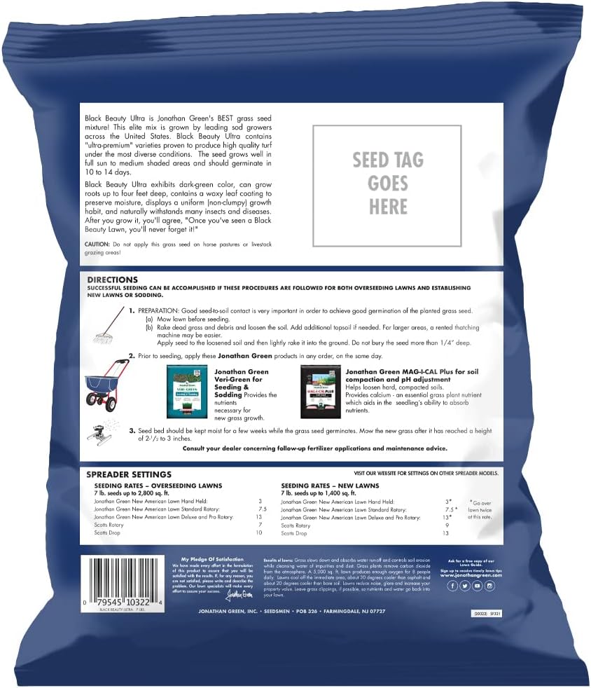Jonathan Green (10322) Black Beauty Ultra Grass Seed - Cool Season Lawn Seed (7 lb)1