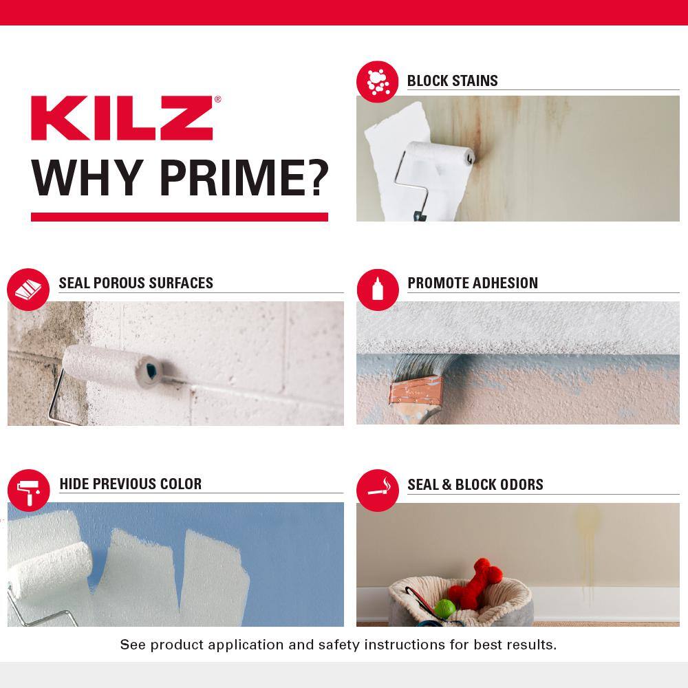 KILZ L200205 RESTORATION 5 gal. White Interior Primer, Sealer, and Stain Blocker9