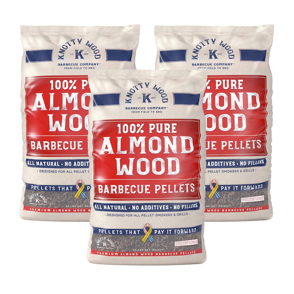KNOTTY WOOD BARBECUE COMPANY 100% Pure Almond Wood BBQ Smoker Pellets (3-Pack) KNOTTY WOOD BARBECUE COMPANY 100% Pure Almond Wood BBQ Smoker Pellets (3-Pack)