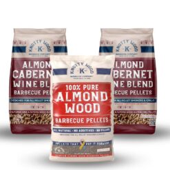 KNOTTY WOOD BARBECUE COMPANY 20 lbs. Cabernet Wine Almond Wood (2-Pack) Plus 20 lbs. Pure Almond Wood BBQ Smoker Pellets Combo Pack