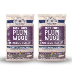 KNOTTY WOOD BARBECUE COMPANY Pure Plum Wood BBQ Pellets from Makers of The Only Almond Wood pellets (2-Pack)