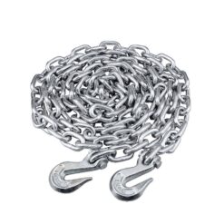 KingChain 426920 3/8 in. x 16 ft. Grade 43 High-Test Tow Chain with 3/8 in. Clevis Grab Hooks Zinc Plated Storage Pail