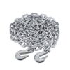 KingChain 427490 3/8-in x 20-ft Zinc-Plated Grade 43 High-Test Tow Chain with 3/8-in Grab Hooks - 5,400 lbs Safe Work Load - Storage Pail