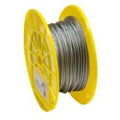 KingChain 503692 1/8 in. x 250 ft. Galvanized Aircraft Cable, 7x7 Construction - 340 lbs Safe Work Load - Reeled