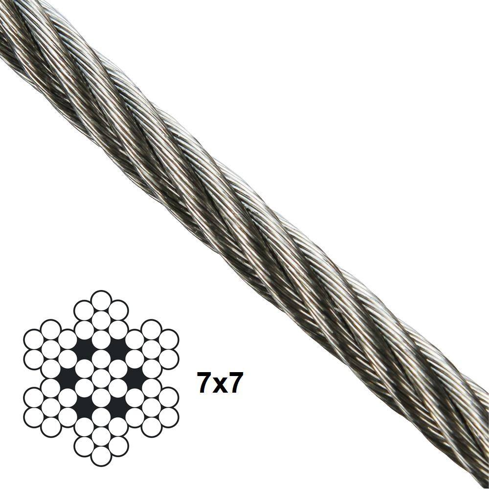 KingChain 503692 1 8 in. x 250 ft. Galvanized Aircraft Cable, 7x7 Construction - 340 lbs Safe Work Load - Reeled1