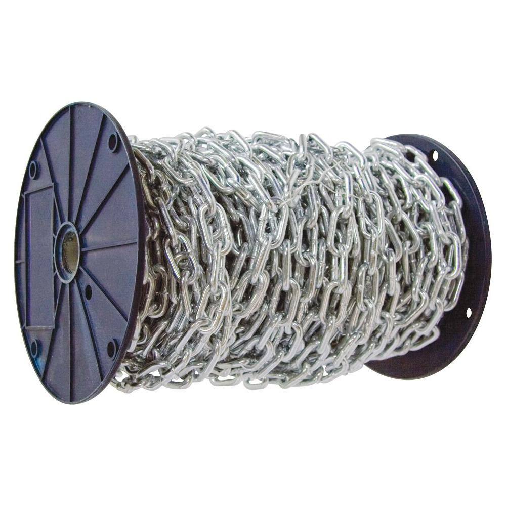 KingChain 530512 1 8 in. x 100 ft. Grade 30 Proof Coil Chain in Zinc Plated Reeled KingChain 530512 1/8 in. x 100 ft. Grade 30 Proof Coil Chain in Zinc Plated Reeled