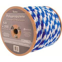 KingCord 300511TV 5/8 in. x 200 ft. Smooth Braid Polypropylene Reeled Rope in Blue and White