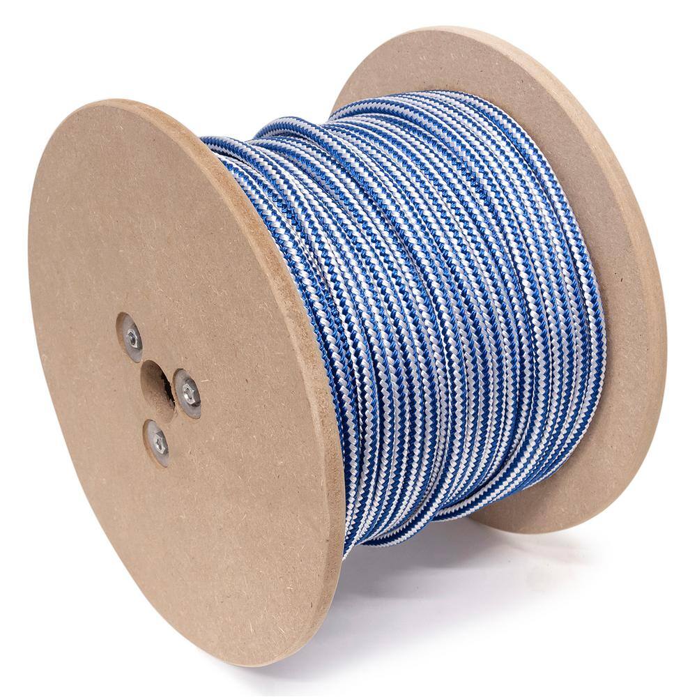 KingCord 300651 3 8 in. x 300 ft. Nylon Marine-Grade Double Twin Braid Rope, Blue White KingCord 300651 3/8 in. x 300 ft. Nylon Marine-Grade Double Twin Braid Rope, Blue/White