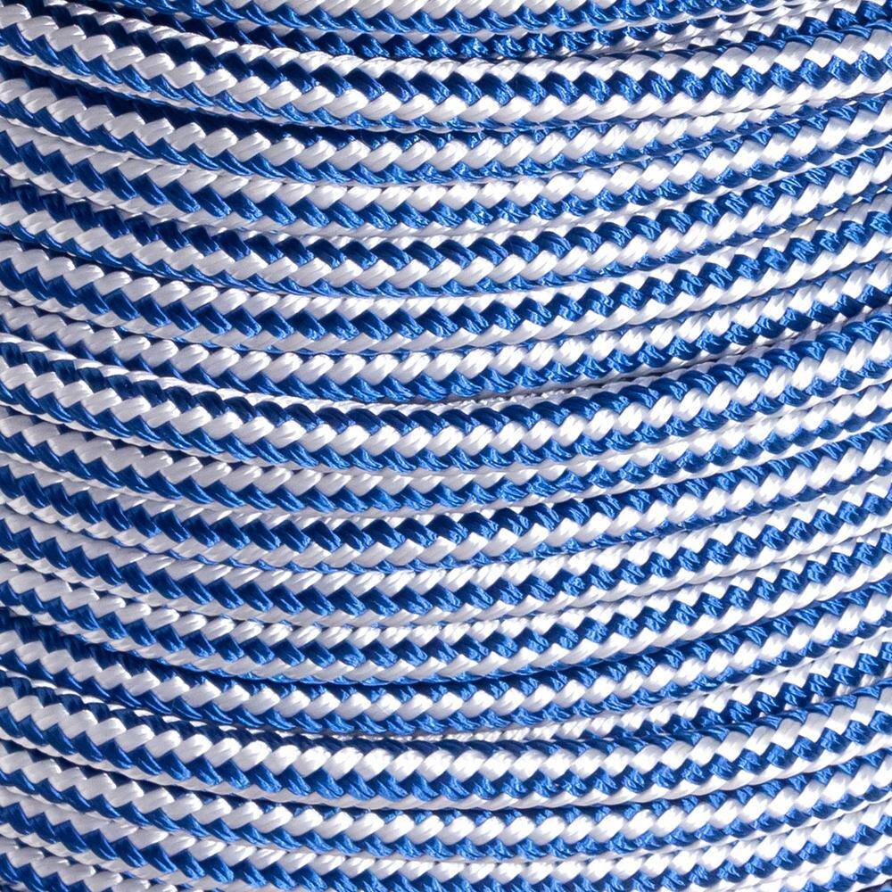 KingCord 300651 3 8 in. x 300 ft. Nylon Marine-Grade Double Twin Braid Rope, Blue White1