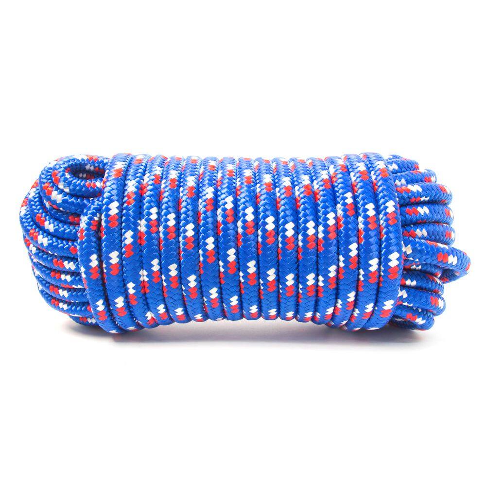 KingCord 302421BGV1 5 8 in. x 100 ft. Diamond Braid Polypropylene Rope, Assorted Green or Blue Finish1