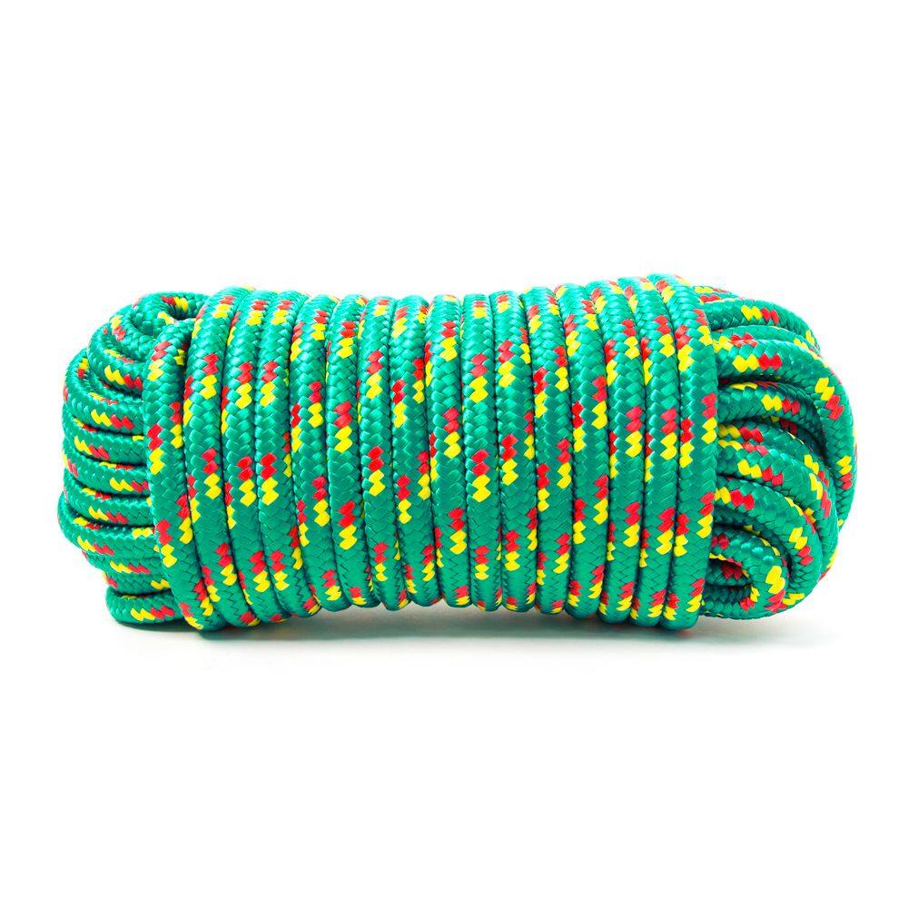 KingCord 302421BGV1 5 8 in. x 100 ft. Diamond Braid Polypropylene Rope, Assorted Green or Blue Finish3