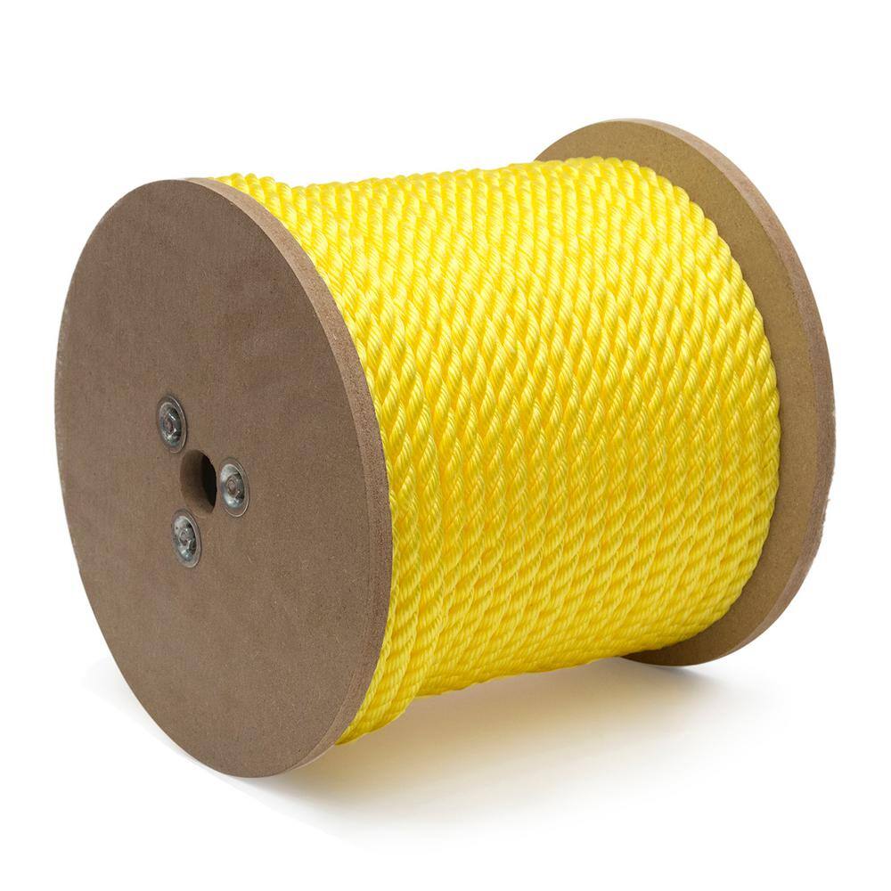 KingCord 644971TV 3 8 in. x 400 ft. Polypropylene Twisted Rope 3-Strand, Yellow KingCord 644971TV 3/8 in. x 400 ft. Polypropylene Twisted Rope 3-Strand, Yellow
