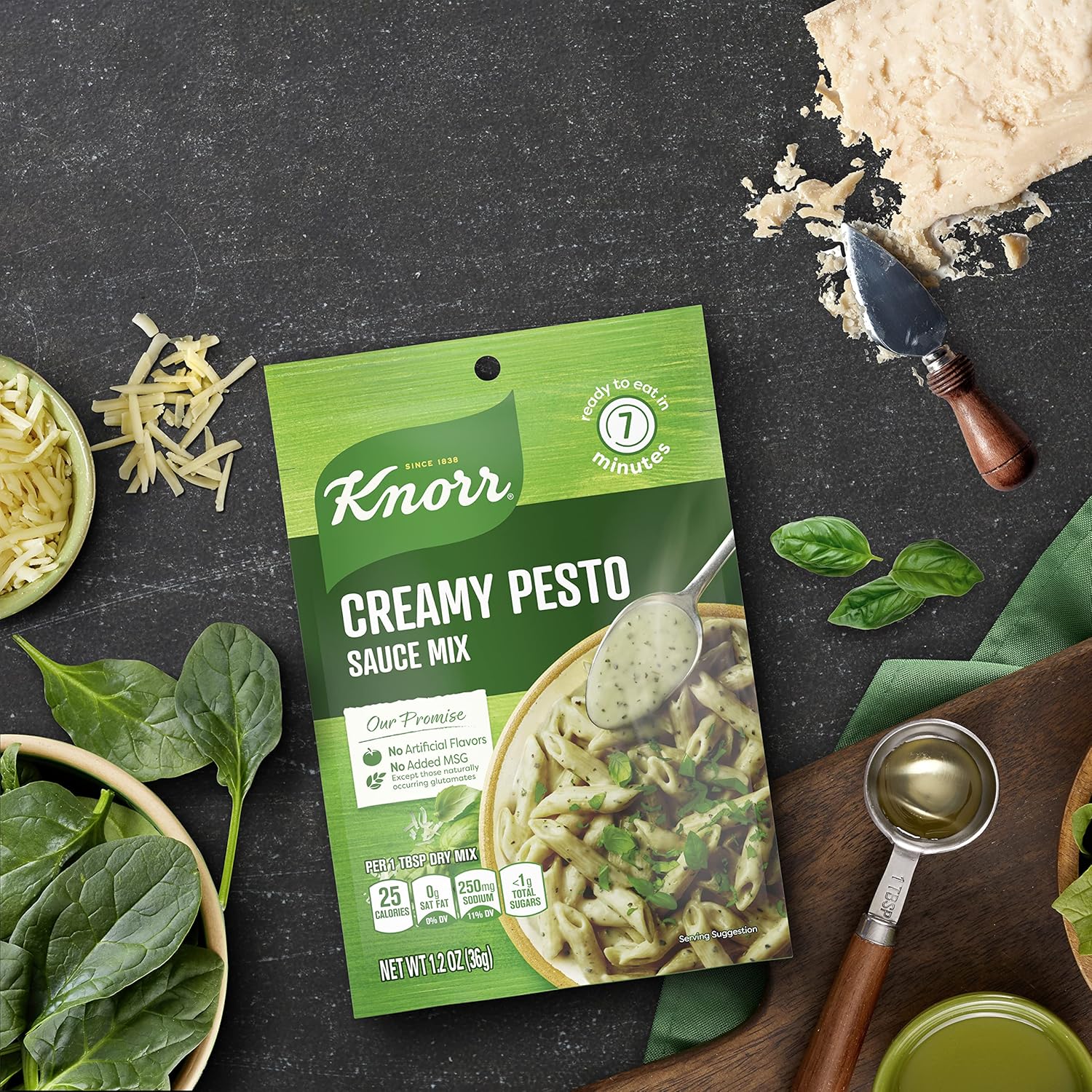 Knorr Sauce Mix Pasta Sauce For Simple Meals and Sides Creamy Pesto No Artificial Flavors, No Added Msg 1.2 oz, 24 Count90