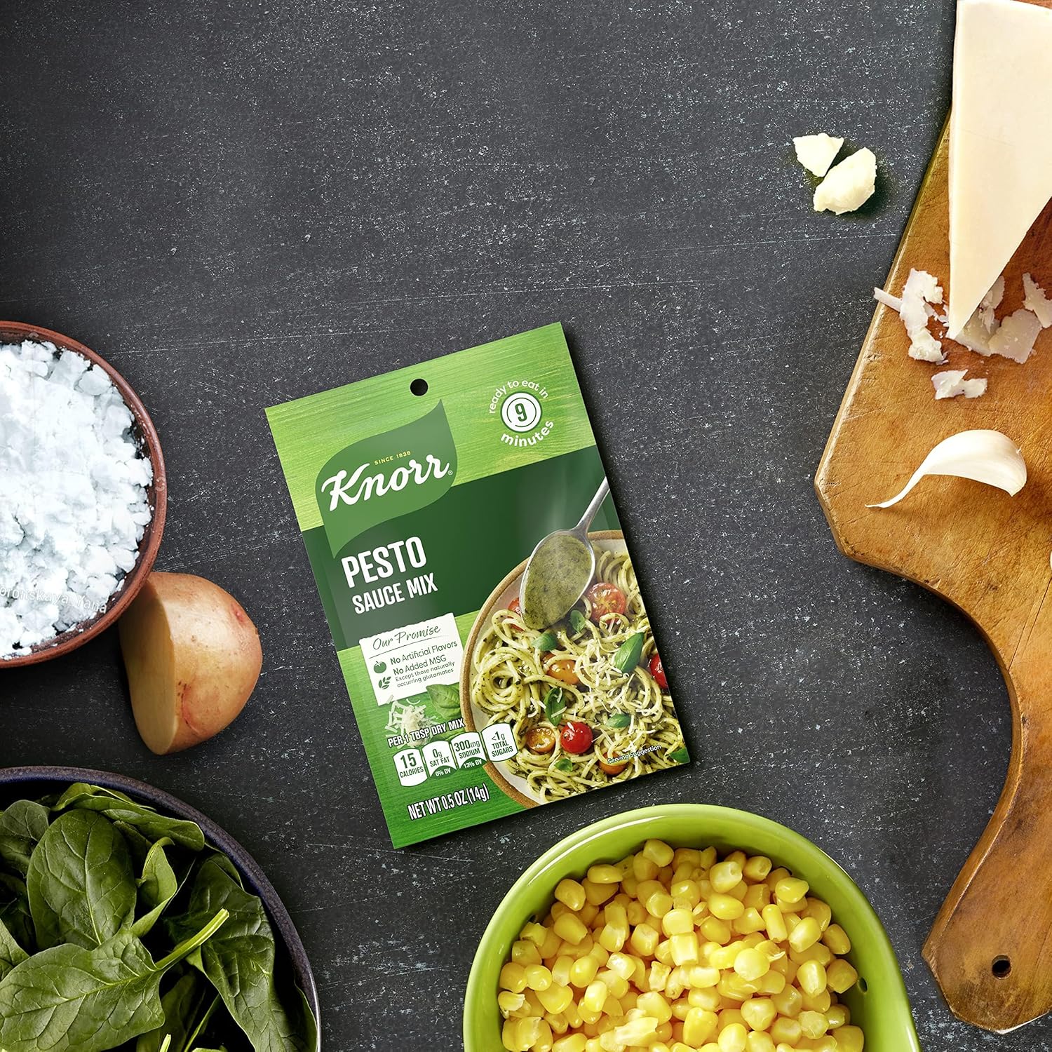 Knorr Sauce Mix Pasta Sauce For Simple Meals and Sides Pesto No Artificial Flavors, No Added MSG 0.5 oz, Pack of 243