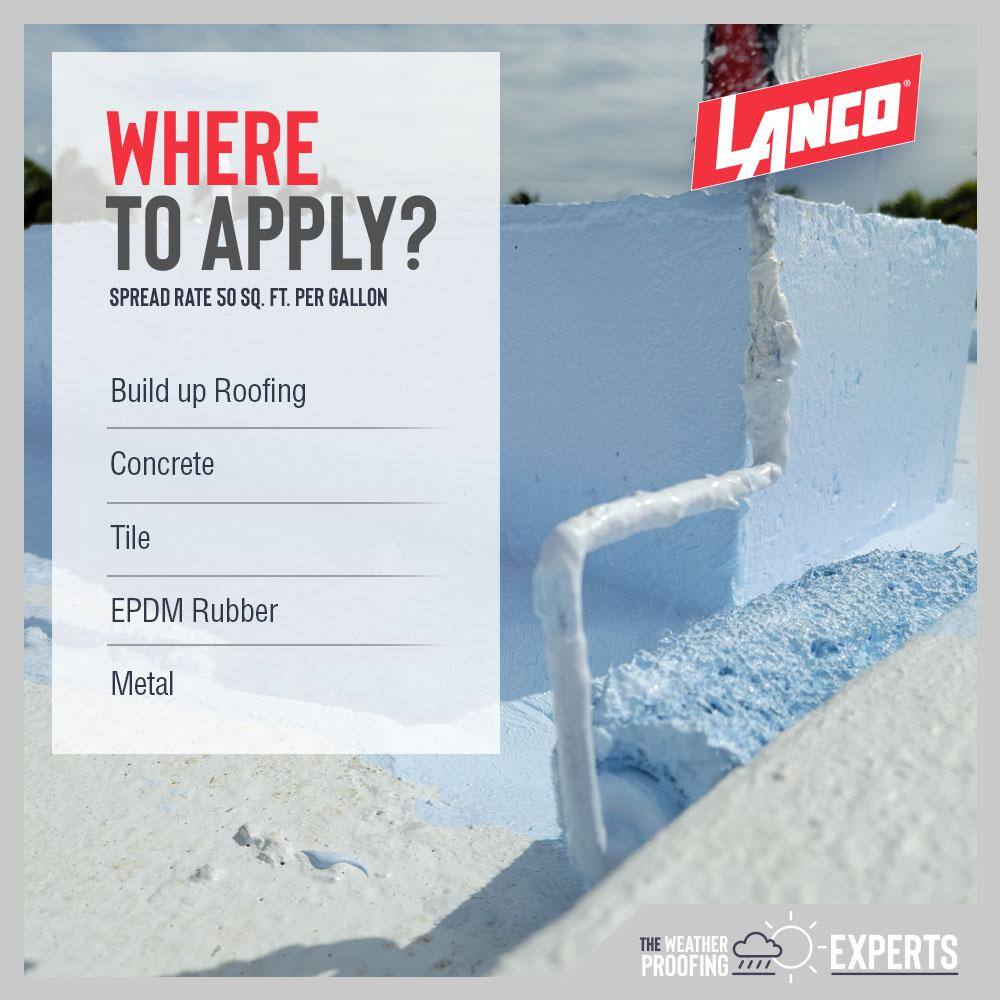 Lanco RC886-2 White-Seal Plus 5 Gal. Acrylic Elastomeric White Reflective Roof and RV Sealer3
