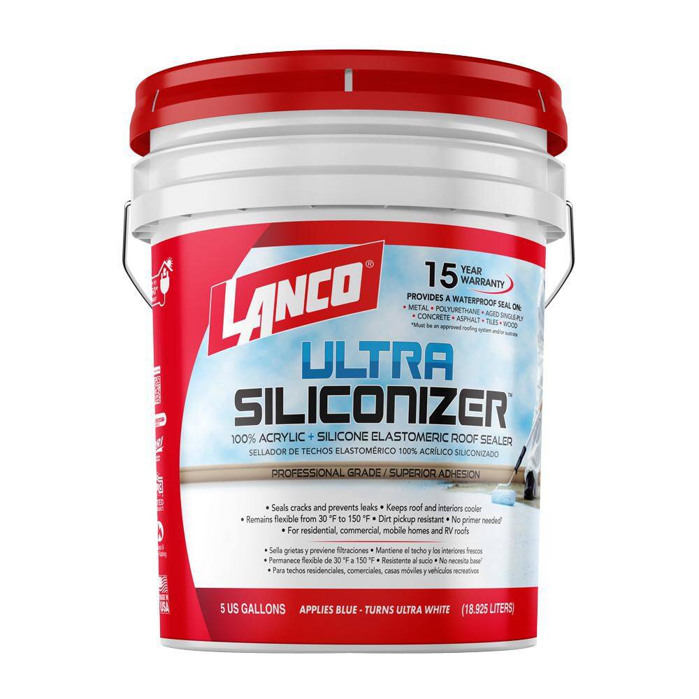 Lanco RC905-2 Ultra Siliconizer 5 Gal. 100% Acrylic Elastomeric White Reflective Roof Sealer Lanco RC905-2 Ultra Siliconizer 5 Gal. 100% Acrylic Elastomeric White Reflective Roof Sealer