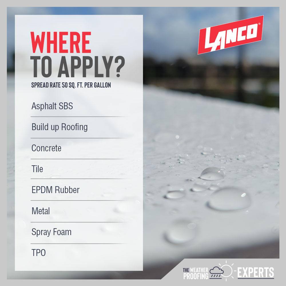 Lanco RC905-2 Ultra Siliconizer 5 Gal. 100% Acrylic Elastomeric White Reflective Roof Sealer9