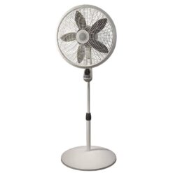 Lasko 1850 Elegance and Performance Adjustable-Height 18 in. 3 Speed White Oscillating Pedestal Fan with Timer and Remote Control