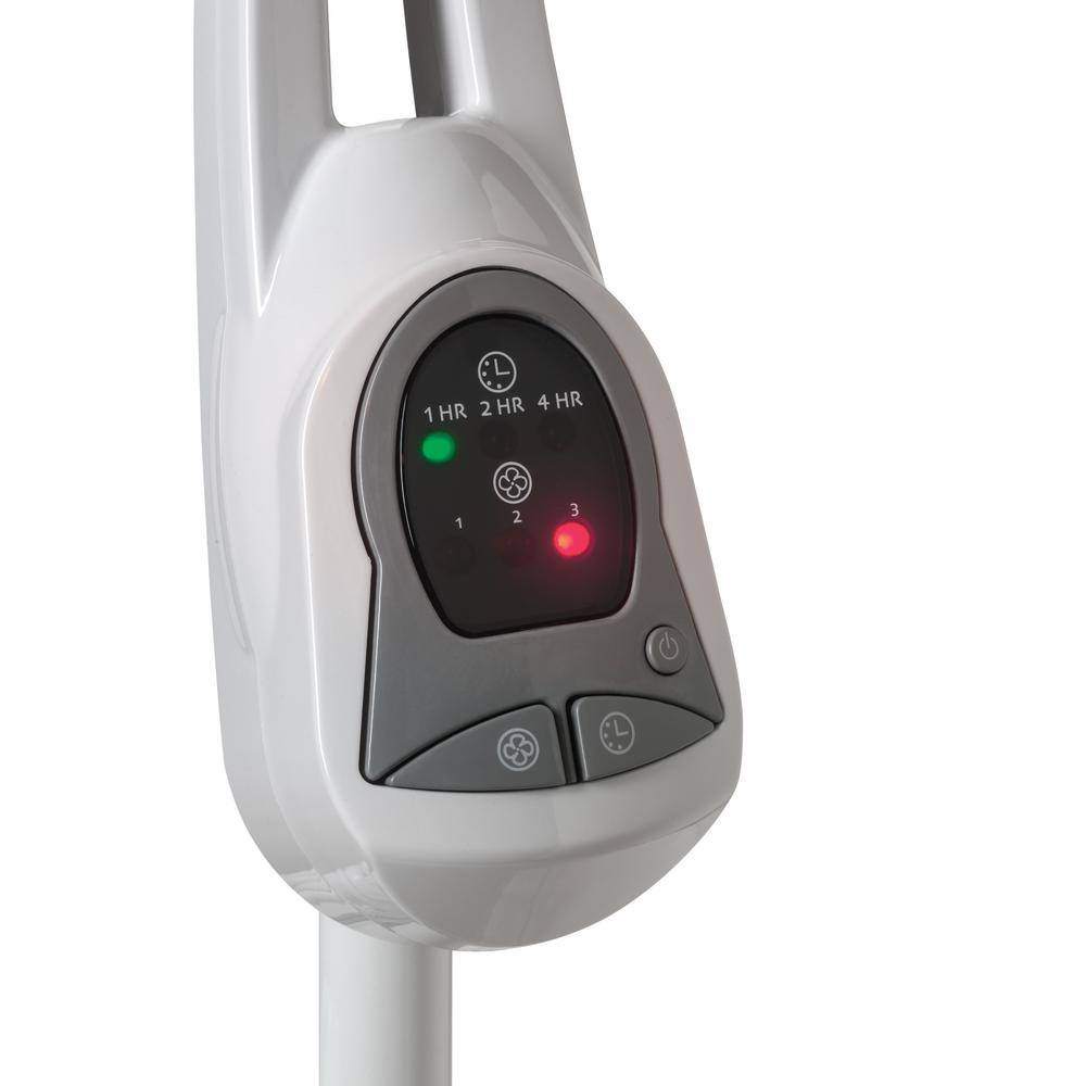 Lasko 1850 Elegance and Performance Adjustable-Height 18 in. 3 Speed White Oscillating Pedestal Fan with Timer and Remote Control1