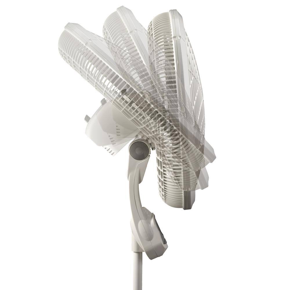 Lasko 1850 Elegance and Performance Adjustable-Height 18 in. 3 Speed White Oscillating Pedestal Fan with Timer and Remote Control7
