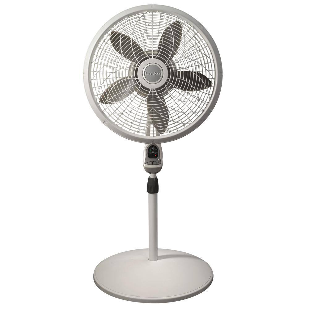Lasko 1850 Elegance and Performance Adjustable-Height 18 in. 3 Speed White Oscillating Pedestal Fan with Timer and Remote Control8