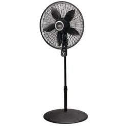 Lasko S20625 20 in. 4 Speed Oscillating Pedestal Fan for Home in Black with 90° Oscillation, Adjustable Height, Timer and Remote