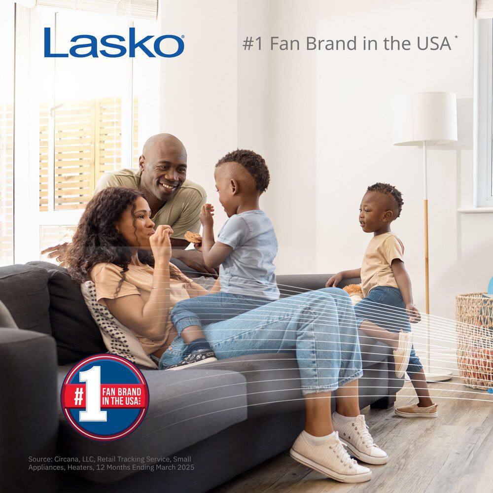 Lasko S20625 20 in. 4 Speed Oscillating Pedestal Fan for Home in Black with 90° Oscillation, Adjustable Height, Timer and Remote1