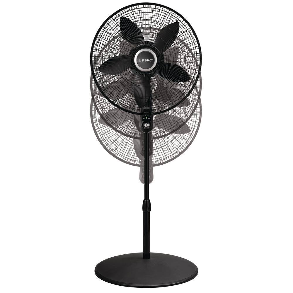Lasko S20625 20 in. 4 Speed Oscillating Pedestal Fan for Home in Black with 90° Oscillation, Adjustable Height, Timer and Remote6