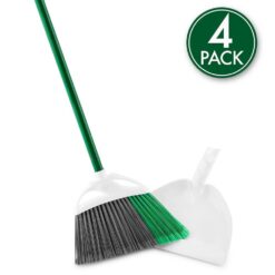 Libman 1622 11 in. Precision Angle Broom and Dustpan Set (4-Pack)