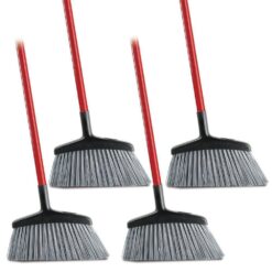 Libman 1625 15 in. High Power Rough Surface Angle Broom with Steel Handle (4-Pack)
