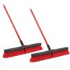 Libman 1650 24 in. High Power Multi-Surface Push Broom with 60 in. Steel Handle (2-Pack)