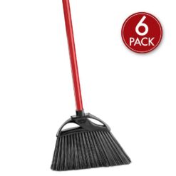 Libman 1694 11 in. High Power Indoor/Outdoor Angle Broom with Steel Handle (6-Pack)