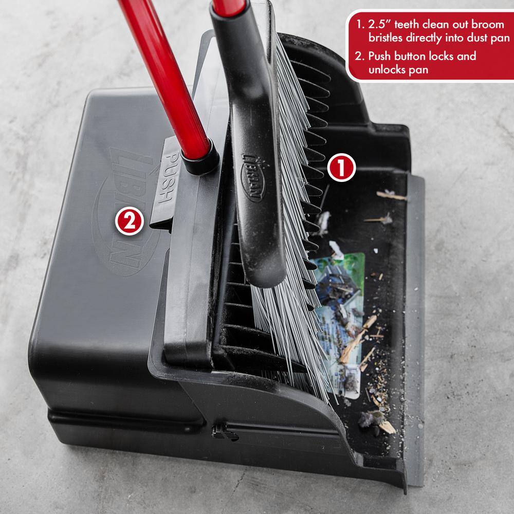 Libman 1711 16 in. High Power Large Scoop Upright Dustpan with Steel Handle (2-Pack)65