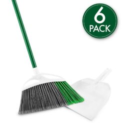 Libman 1782 15 in. Extra-Large Precision Angle Broom and Dustpan Set with Steel Handle (6-Pack)