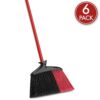 Libman 1864 14 in. Extra-Large Indoor/Outdoor Angle Broom with Steel Handle (6-Pack)