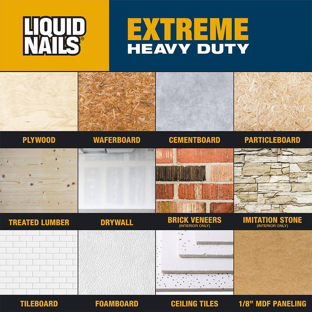 Liquid Nails LN-907 CP Extreme Heavy Duty 10 oz. White Interior and Exterior Construction Adhesive (12-pack)0