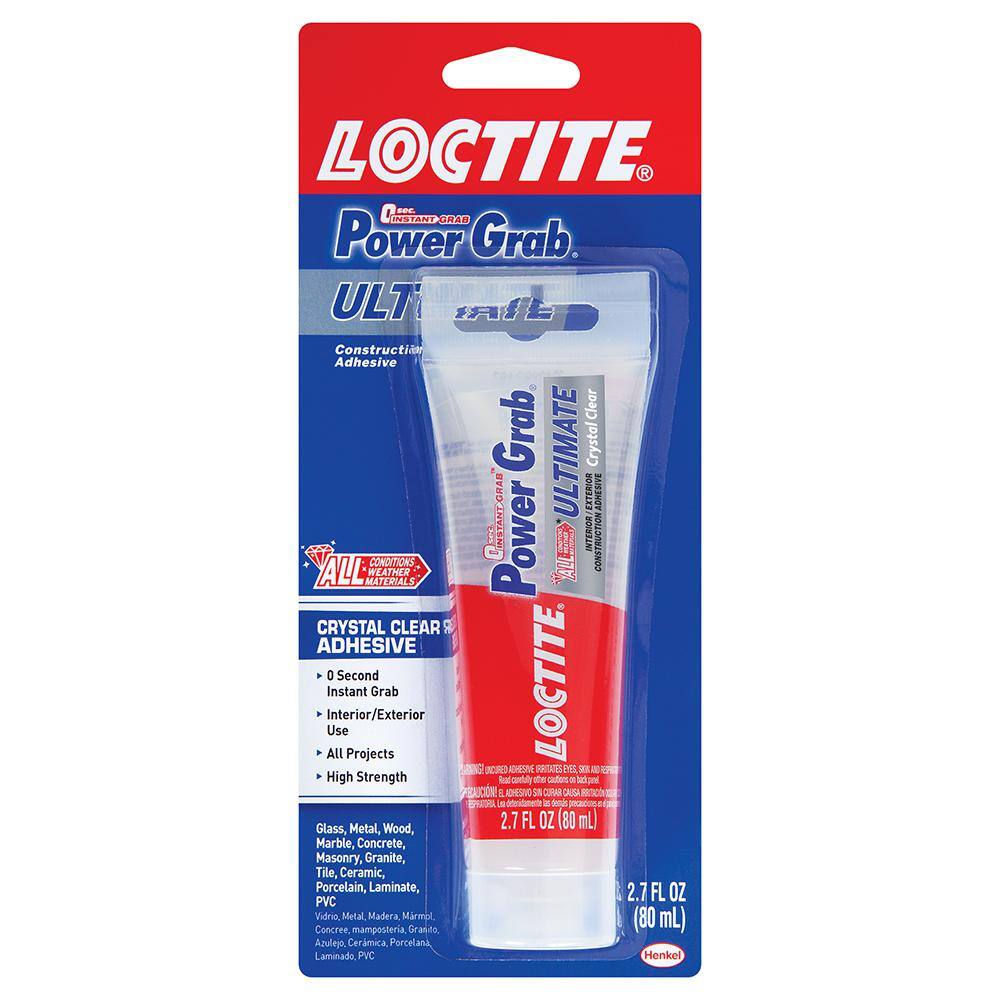 Loctite 2442596 Power Grab Ultimate Instant Grab 2.7 oz. SMP Construction Adhesive Crystal Clear Tube (6 pack) Loctite 2442596 Power Grab Ultimate Instant Grab 2.7 oz. SMP Construction Adhesive Crystal Clear Tube (6 pack)