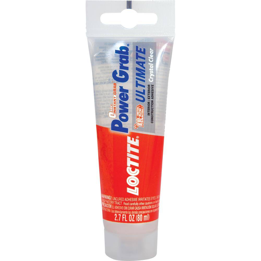 Loctite 2442596 Power Grab Ultimate Instant Grab 2.7 oz. SMP Construction Adhesive Crystal Clear Tube (6 pack)3