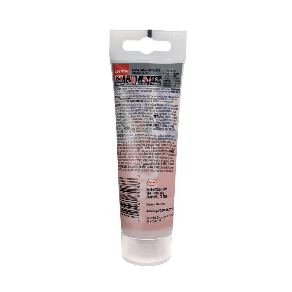 Loctite 2442596 Power Grab Ultimate Instant Grab 2.7 oz. SMP Construction Adhesive Crystal Clear Tube (6 pack)9