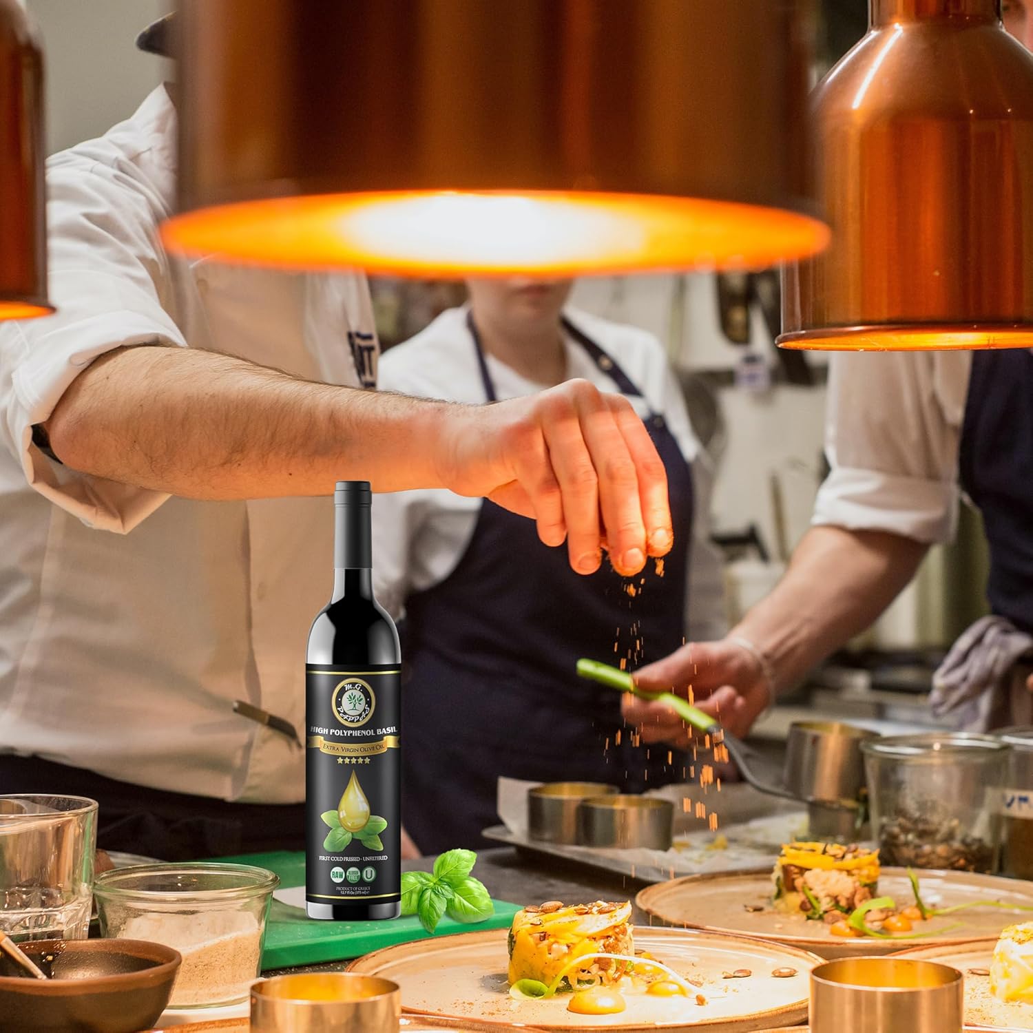 M.G. PAPPAS High Polyphenol Rich Basil Infused Olive Oil - Extra Virgin Olive Oil Polyphenol Lab Report 650mg kg - Cold Pressed & Unfiltered - High Hydroxytyrosol Greek Olive Oil - Award Winning11