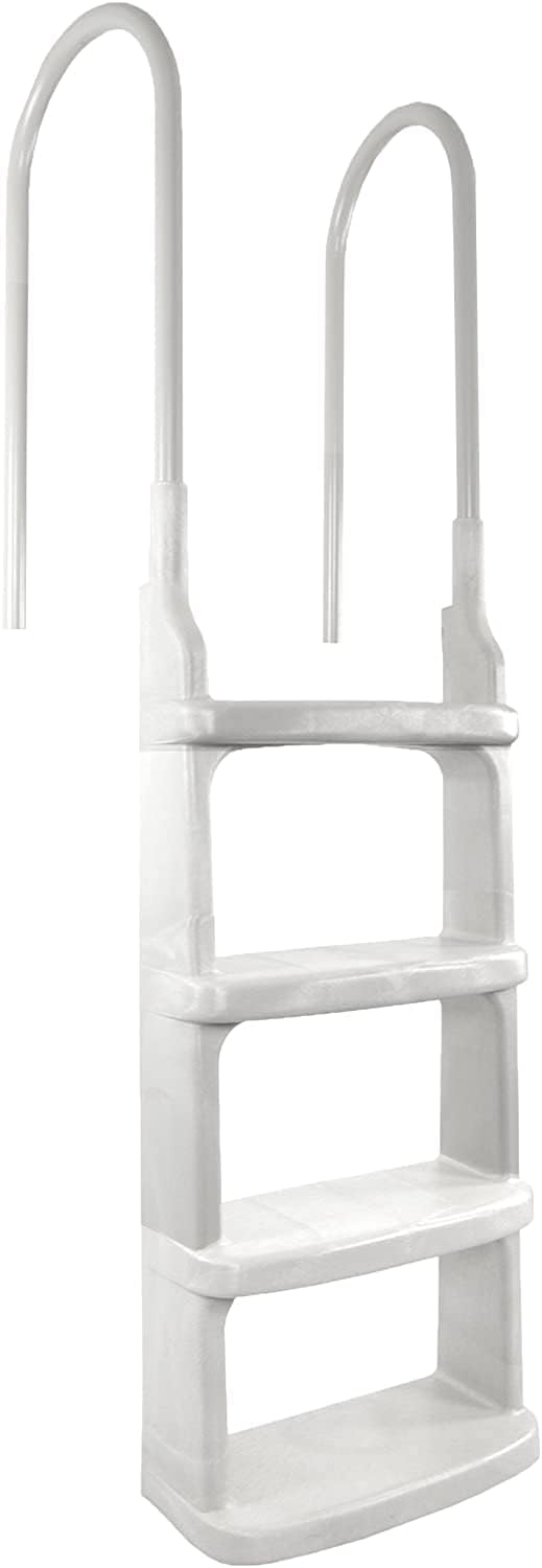 Main Access Easy Incline White Pool Deck Ladder for 48 to 54 Inch Above Ground Pools Main Access Easy Incline White Pool Deck Ladder for 48 to 54 Inch Above Ground Pools