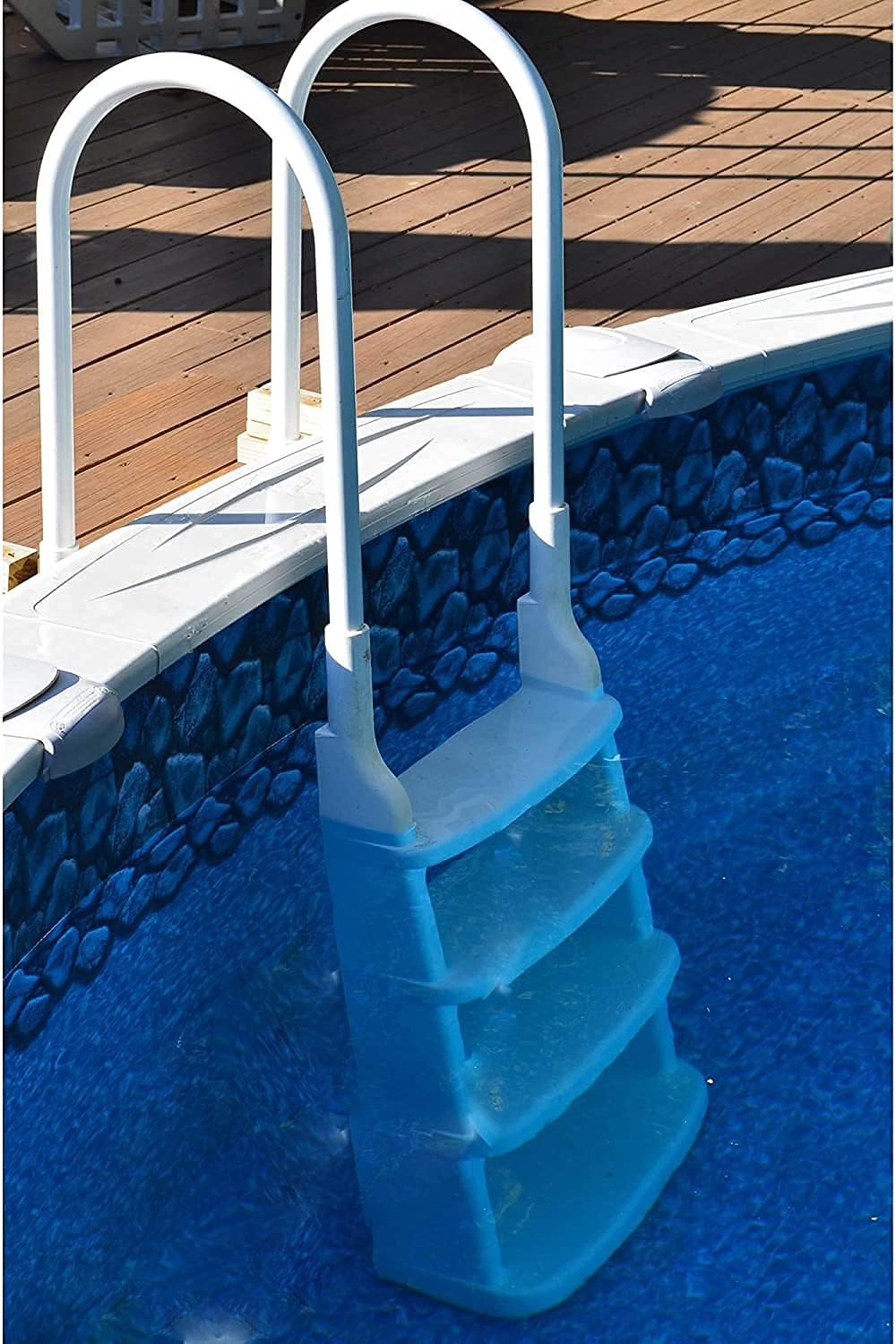 Main Access Easy Incline White Pool Deck Ladder for 48 to 54 Inch Above Ground Pools7
